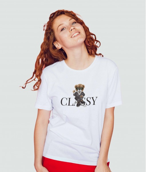 Дамска тениска с щампа Мечета Classy bear